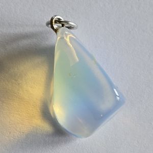 Opalite pendant iridescent nugget glass rainbow milky